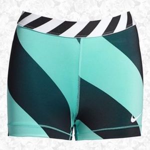 Nike Pro Teal Striped Shorts